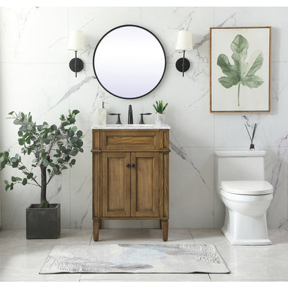 24 inch Single bathroom vanity in driftwood
