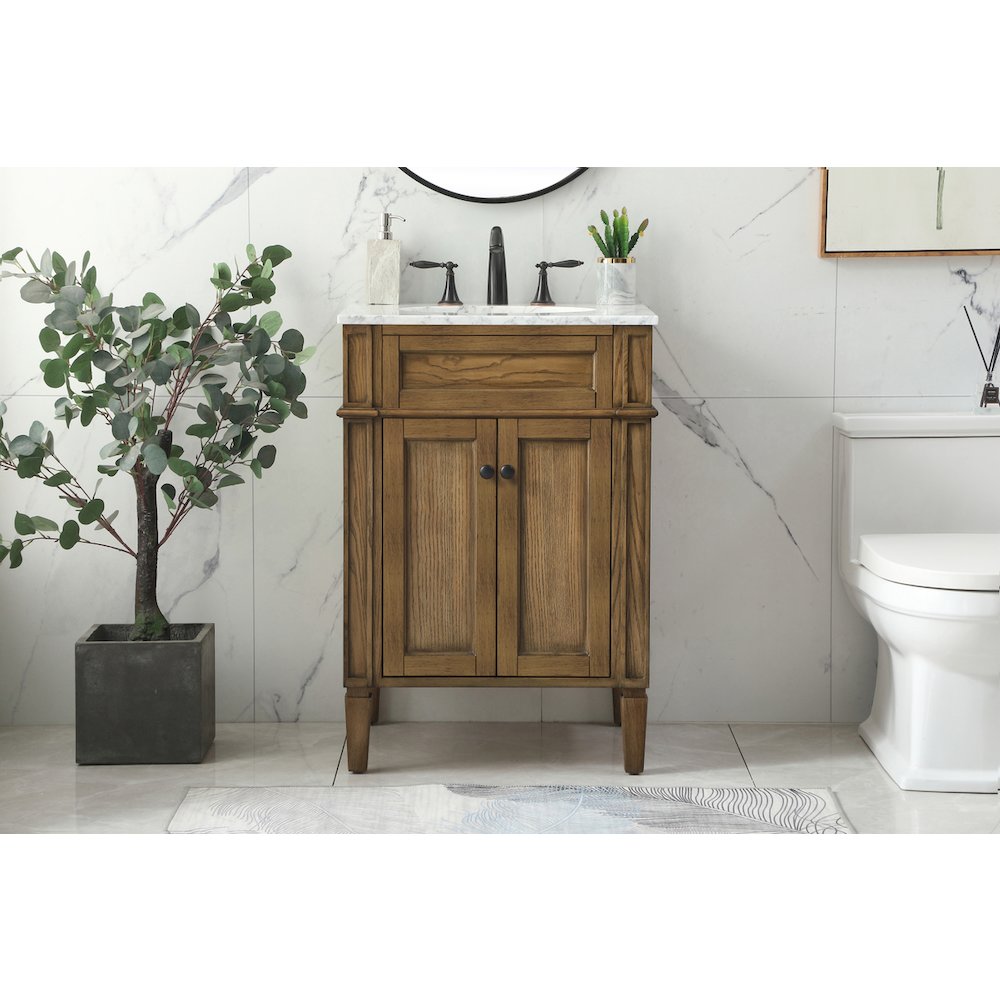 24 inch Single bathroom vanity in driftwood