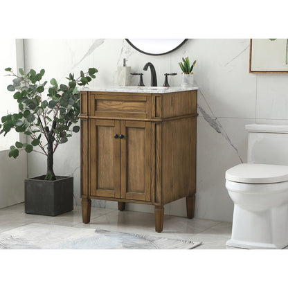 24 inch Single bathroom vanity in driftwood
