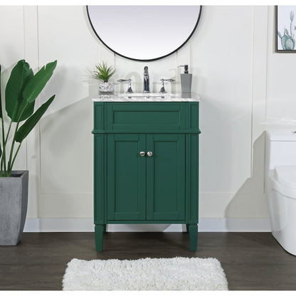24 inch Single bathroom vanity in green