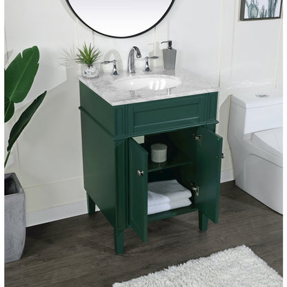24 inch Single bathroom vanity in green