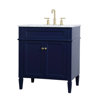 30 inch Single bathroom vanity in blue