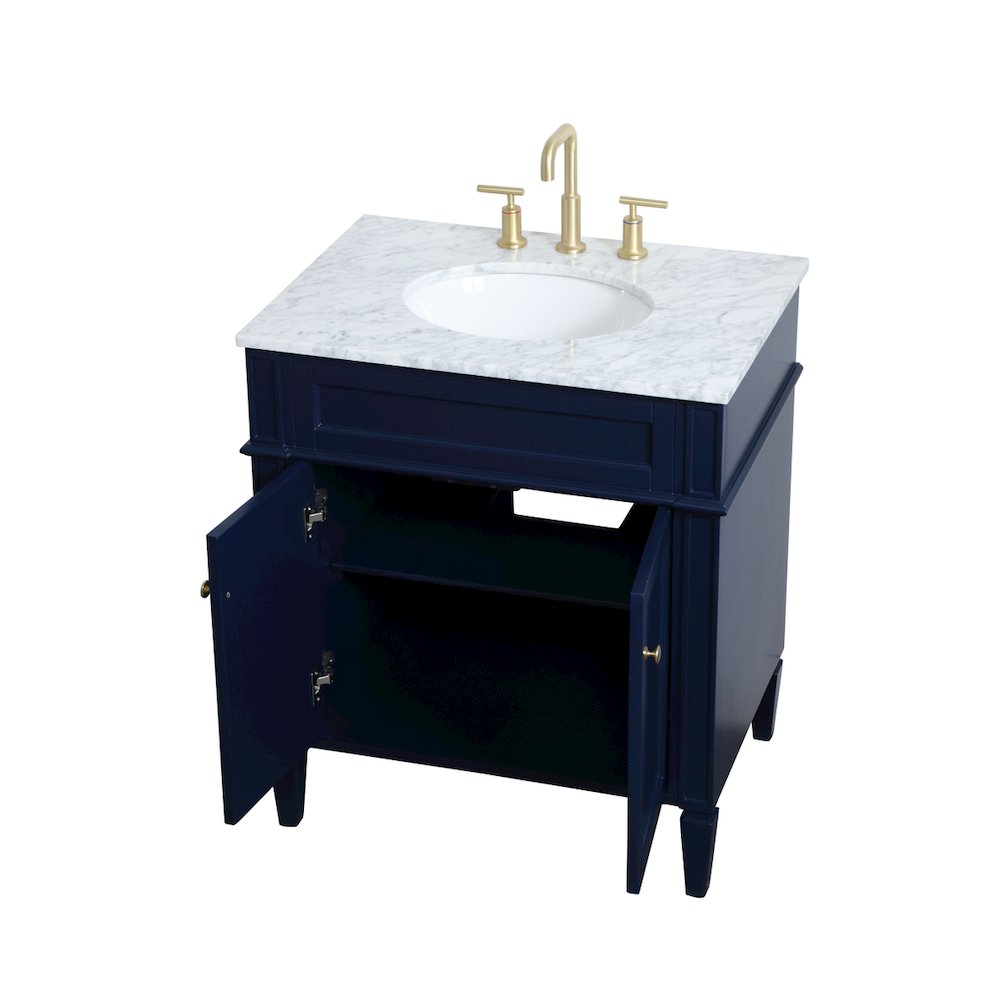 30 inch Single bathroom vanity in blue