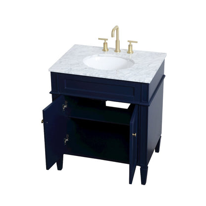 30 inch Single bathroom vanity in blue