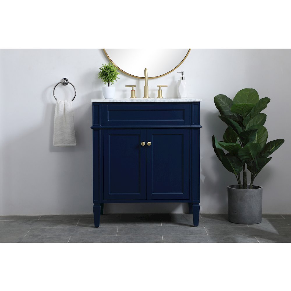 30 inch Single bathroom vanity in blue