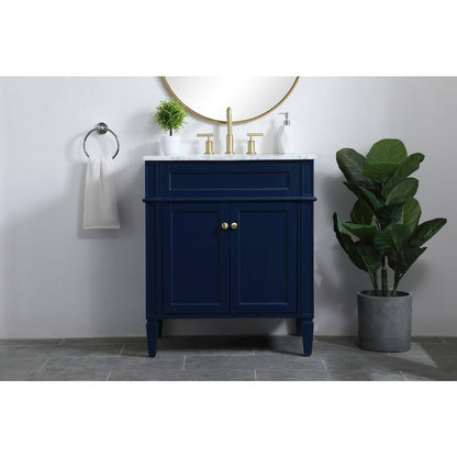 30 inch Single bathroom vanity in blue