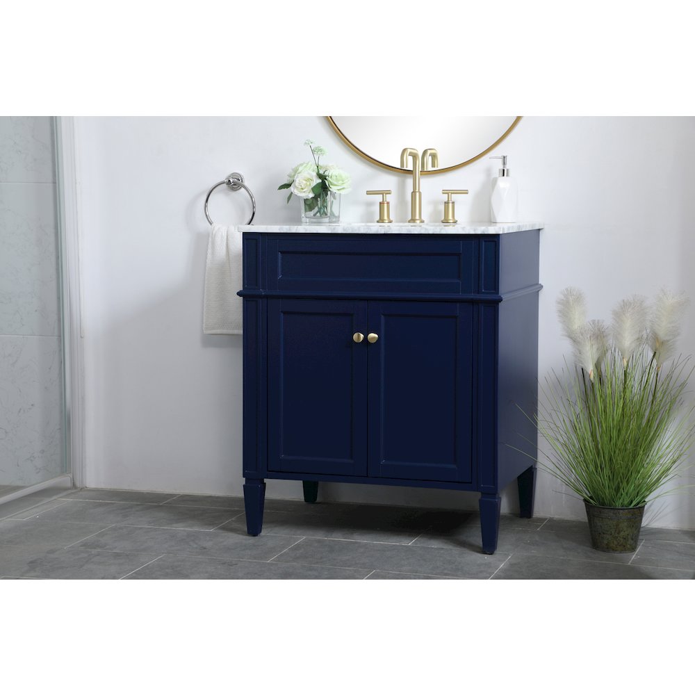 30 inch Single bathroom vanity in blue