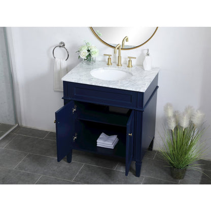 30 inch Single bathroom vanity in blue