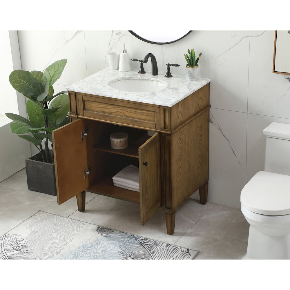 30 inch Single bathroom vanity in driftwood