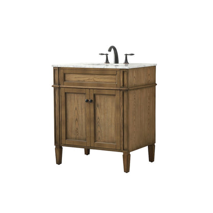 30 inch Single bathroom vanity in driftwood
