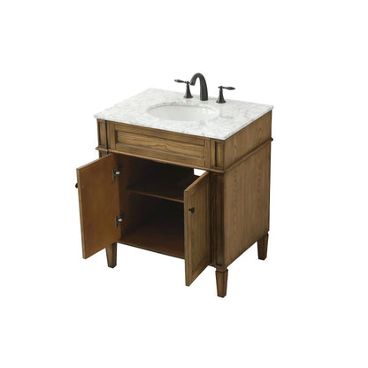 30 inch Single bathroom vanity in driftwood