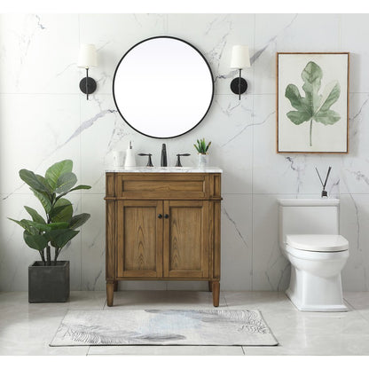 30 inch Single bathroom vanity in driftwood