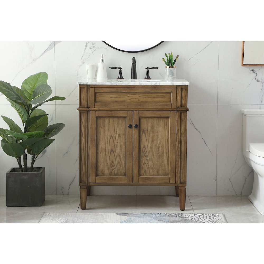 30 inch Single bathroom vanity in driftwood