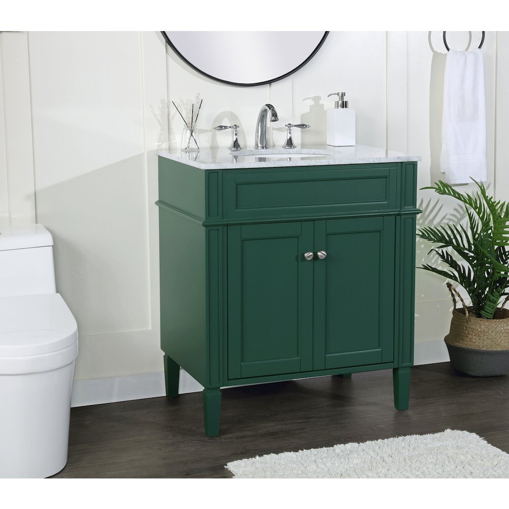 30 inch Single bathroom vanity in green