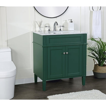 30 inch Single bathroom vanity in green