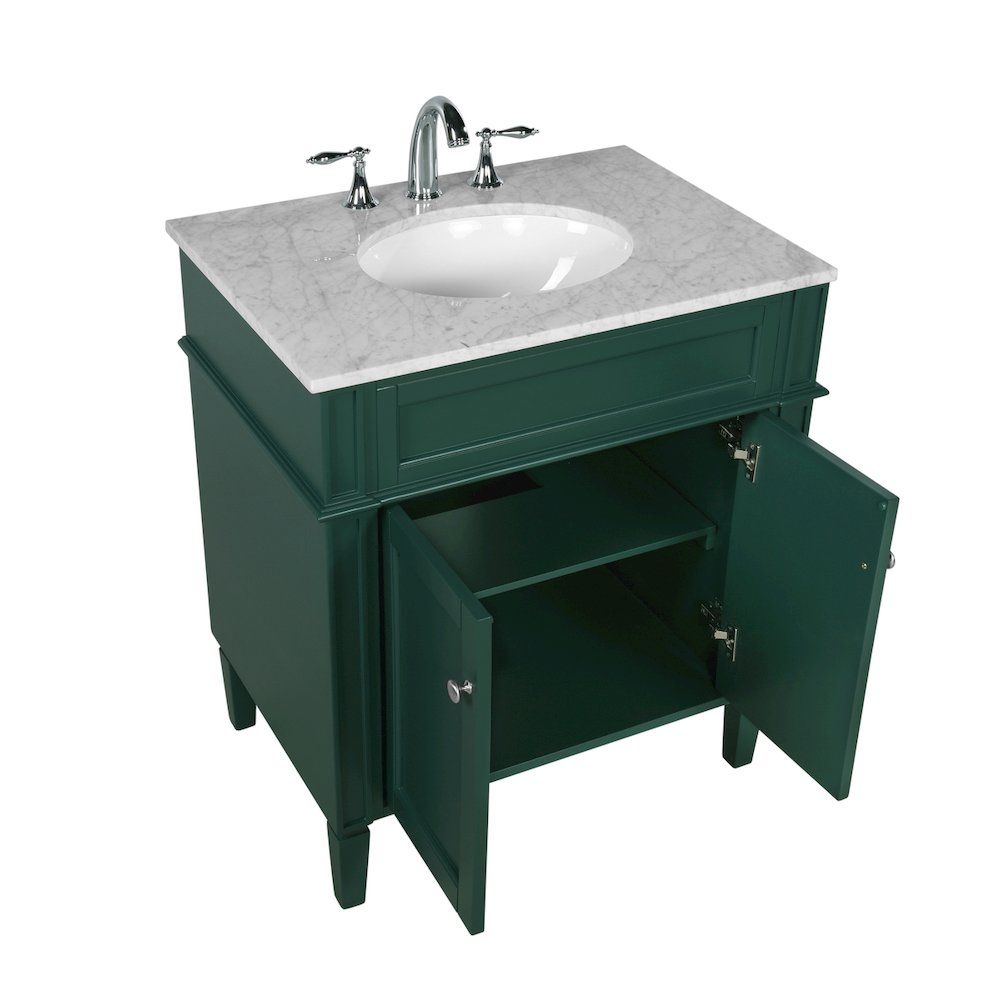 30 inch Single bathroom vanity in green