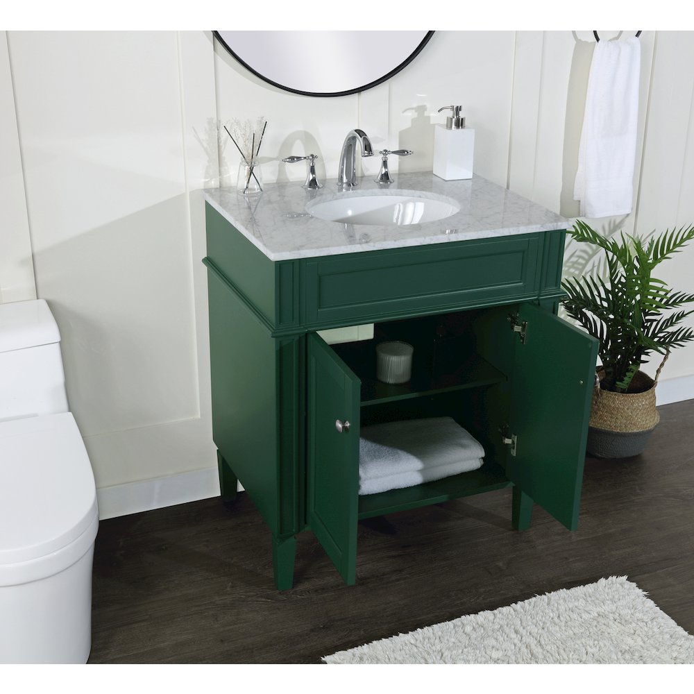 30 inch Single bathroom vanity in green