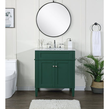 30 inch Single bathroom vanity in green