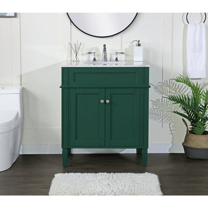 30 inch Single bathroom vanity in green