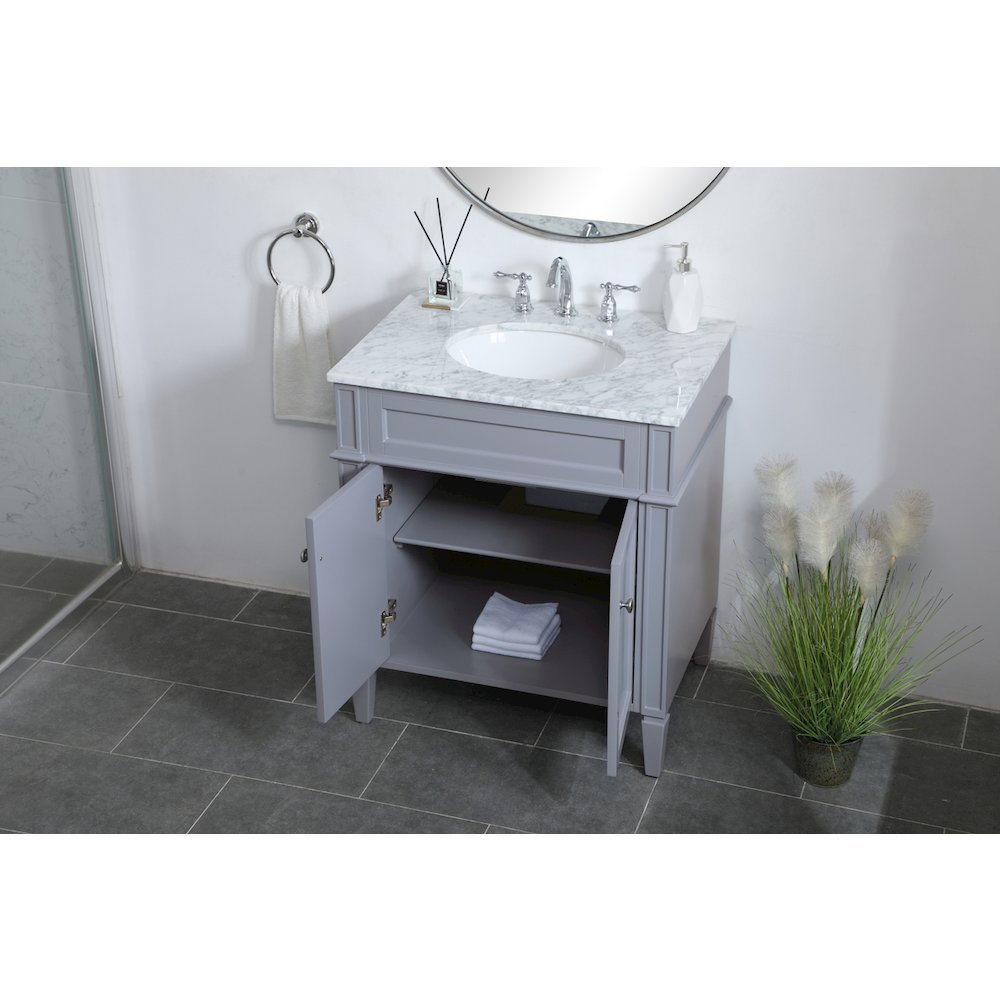 30 inch Single bathroom vanity in Grey