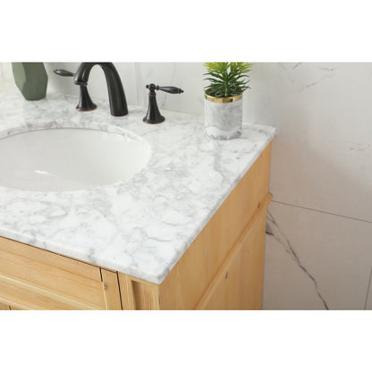 30 inch Single bathroom vanity in natural wood
