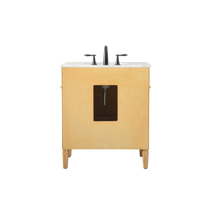 30 inch Single bathroom vanity in natural wood