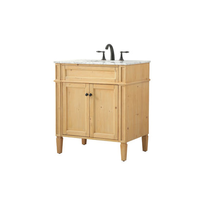 30 inch Single bathroom vanity in natural wood