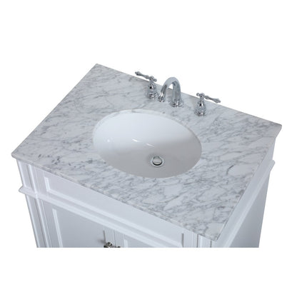 30 inch Single bathroom vanity in White