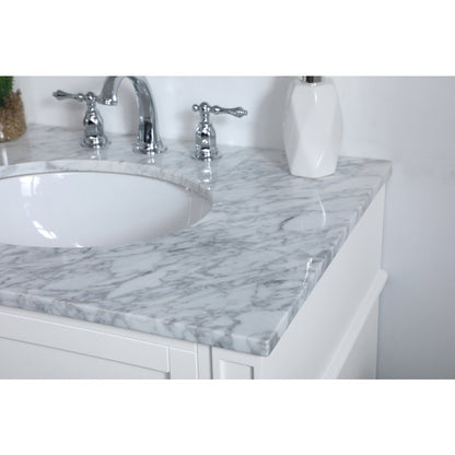 30 inch Single bathroom vanity in White