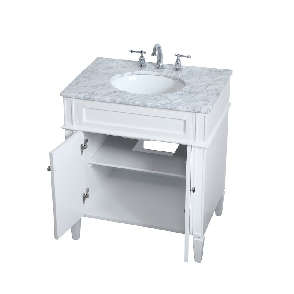 30 inch Single bathroom vanity in White