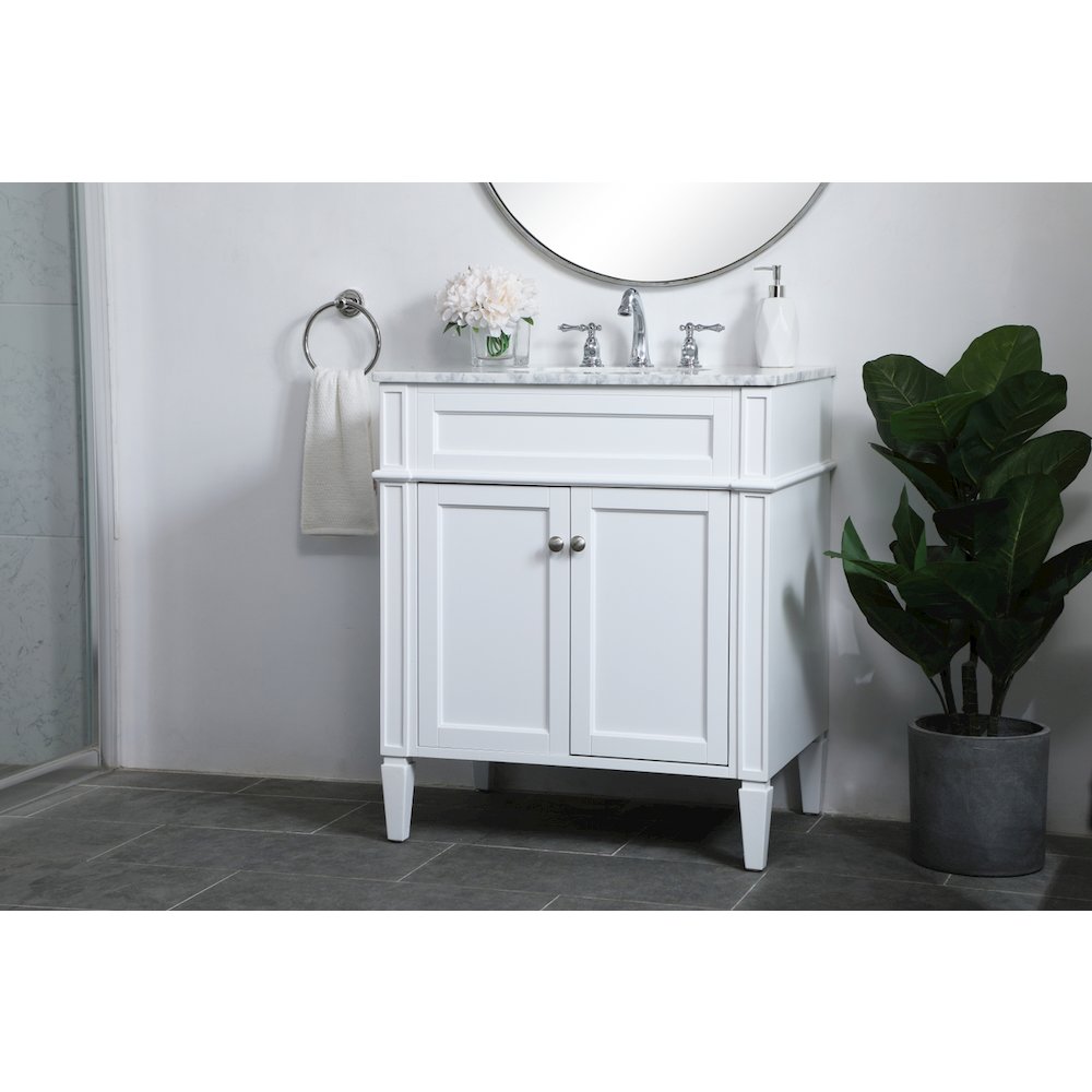 30 inch Single bathroom vanity in White
