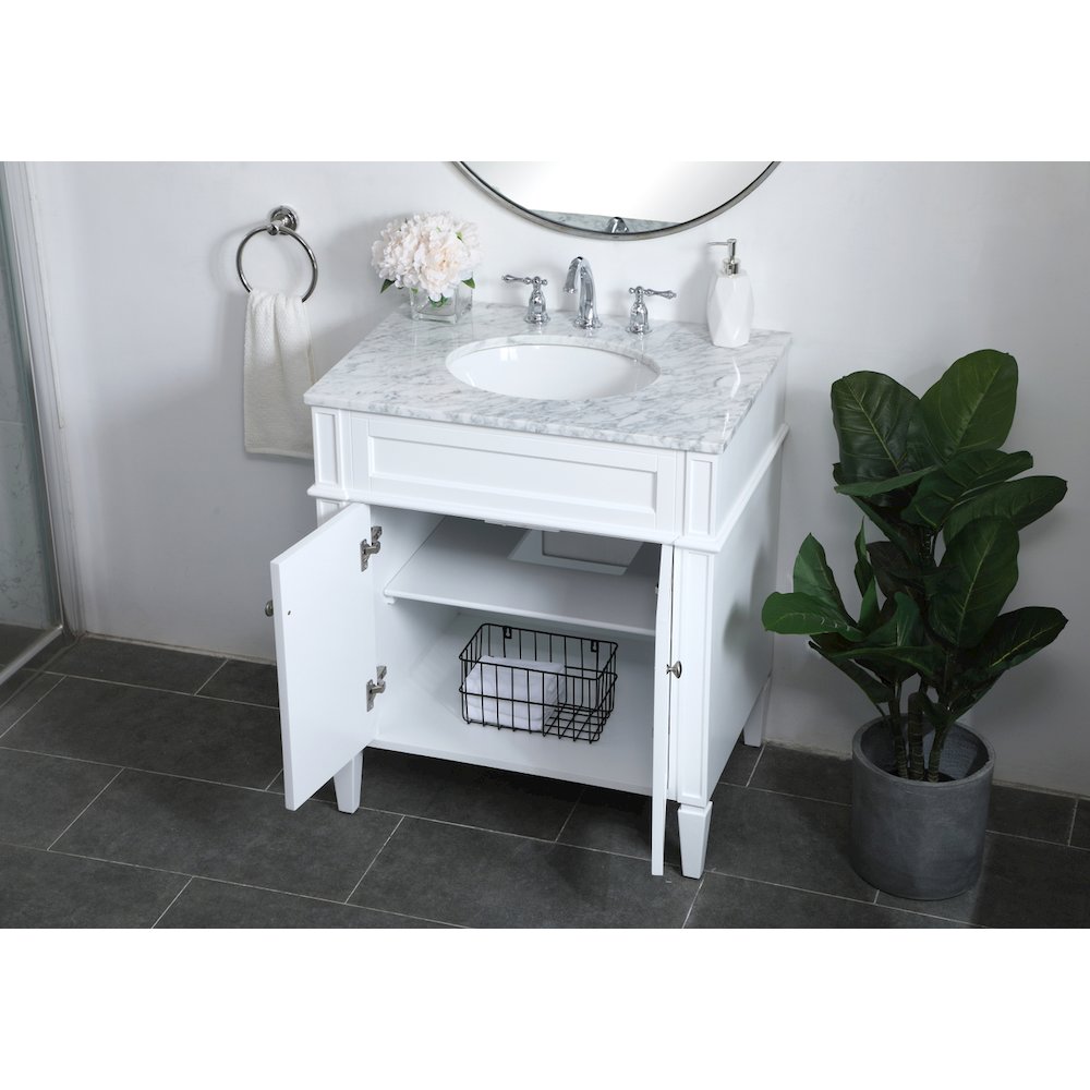 30 inch Single bathroom vanity in White