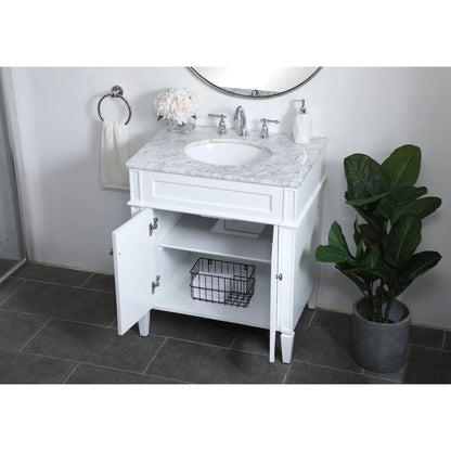 30 inch Single bathroom vanity in White