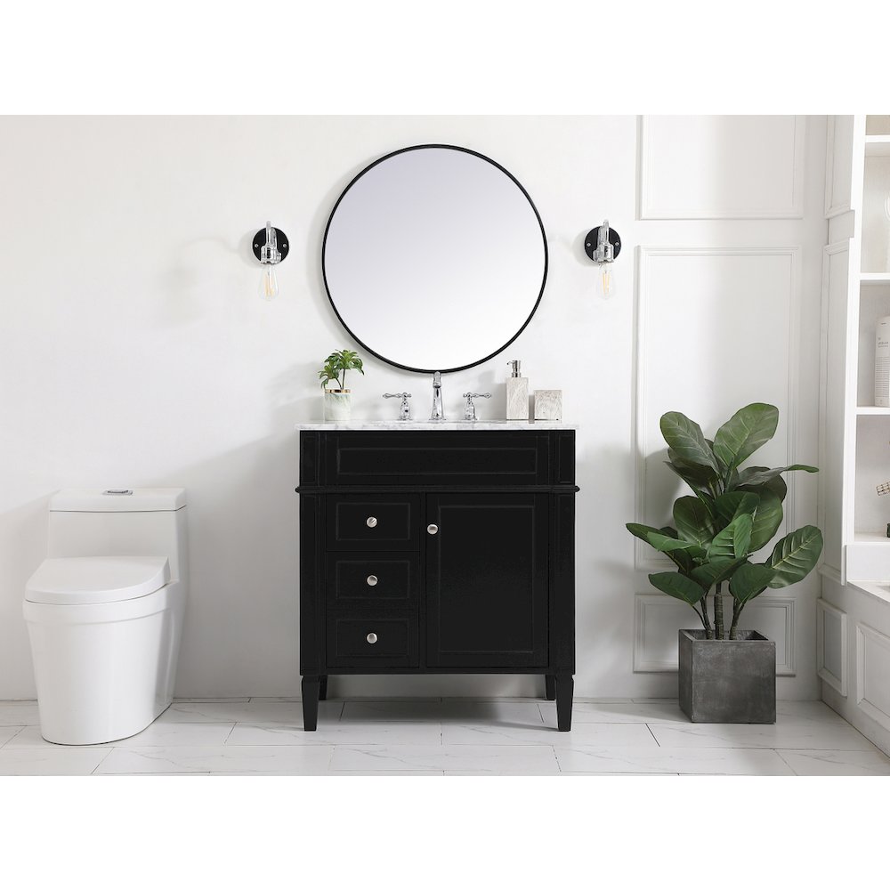 32 inch Single bathroom vanity in Black
