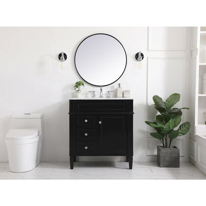 32 inch Single bathroom vanity in Black