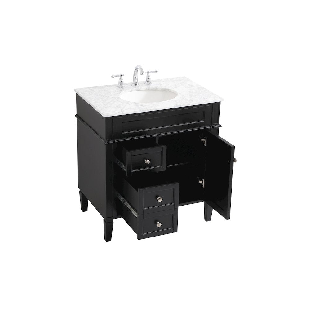32 inch Single bathroom vanity in Black