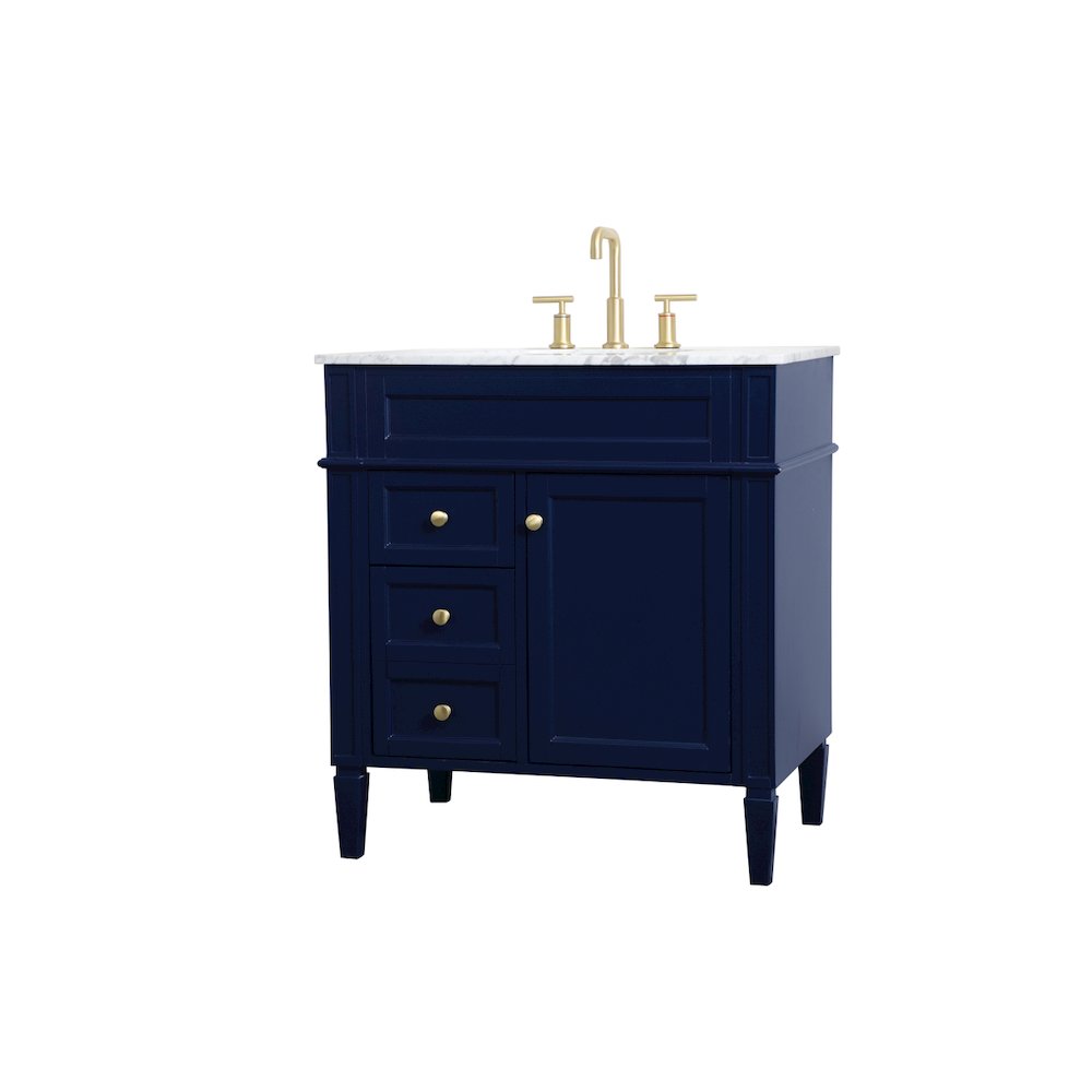 32 inch Single bathroom vanity in blue