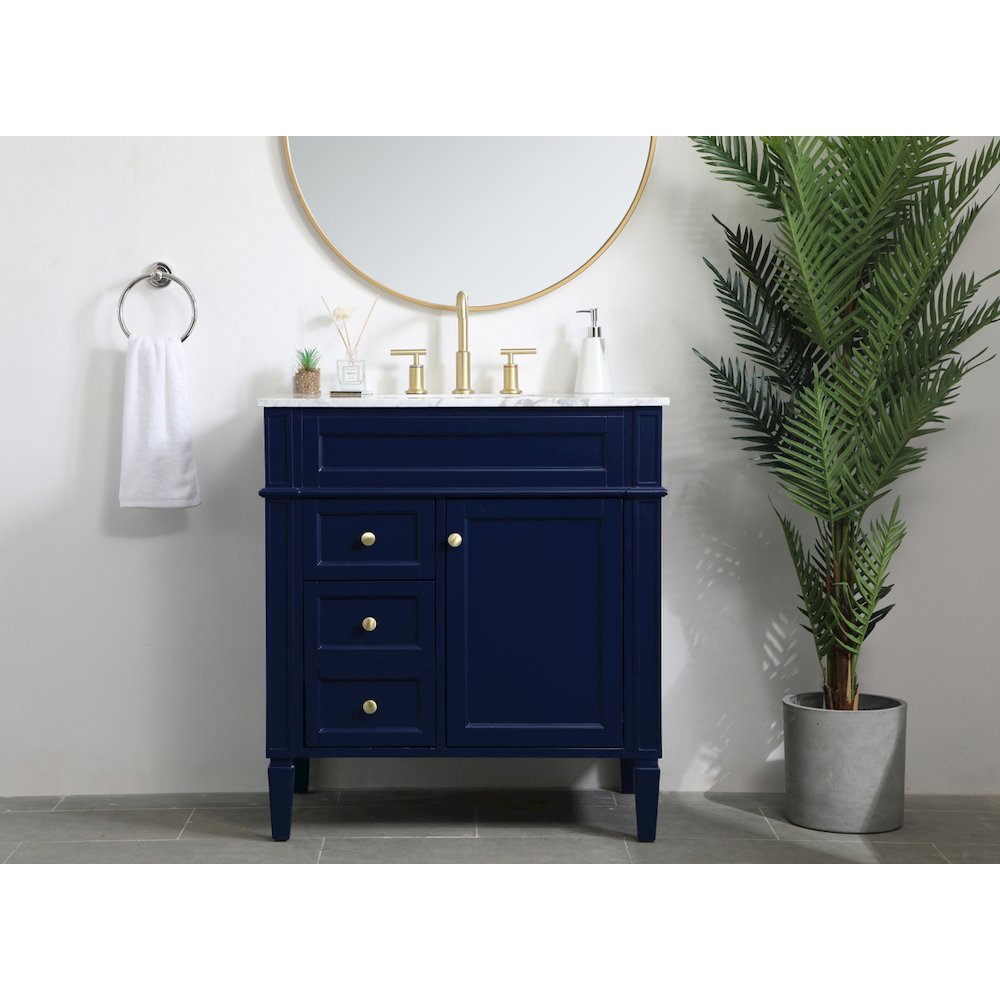 32 inch Single bathroom vanity in blue