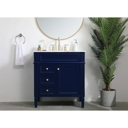 32 inch Single bathroom vanity in blue