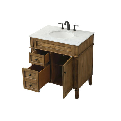 32 inch Single bathroom vanity in driftwood