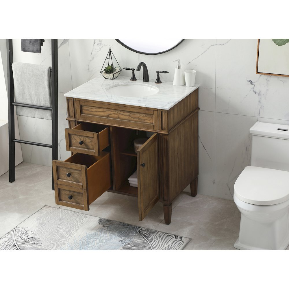 32 inch Single bathroom vanity in driftwood