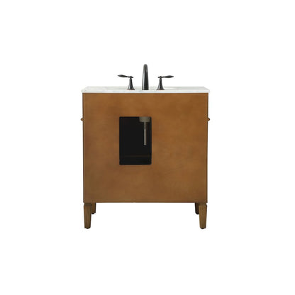 32 inch Single bathroom vanity in driftwood