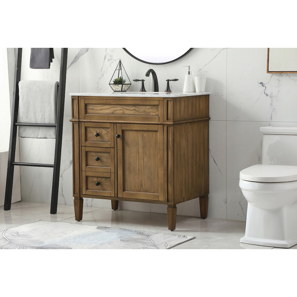 32 inch Single bathroom vanity in driftwood