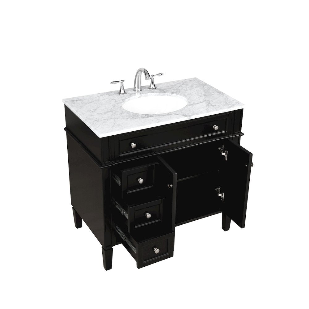 36 inch Single bathroom vanity in Black