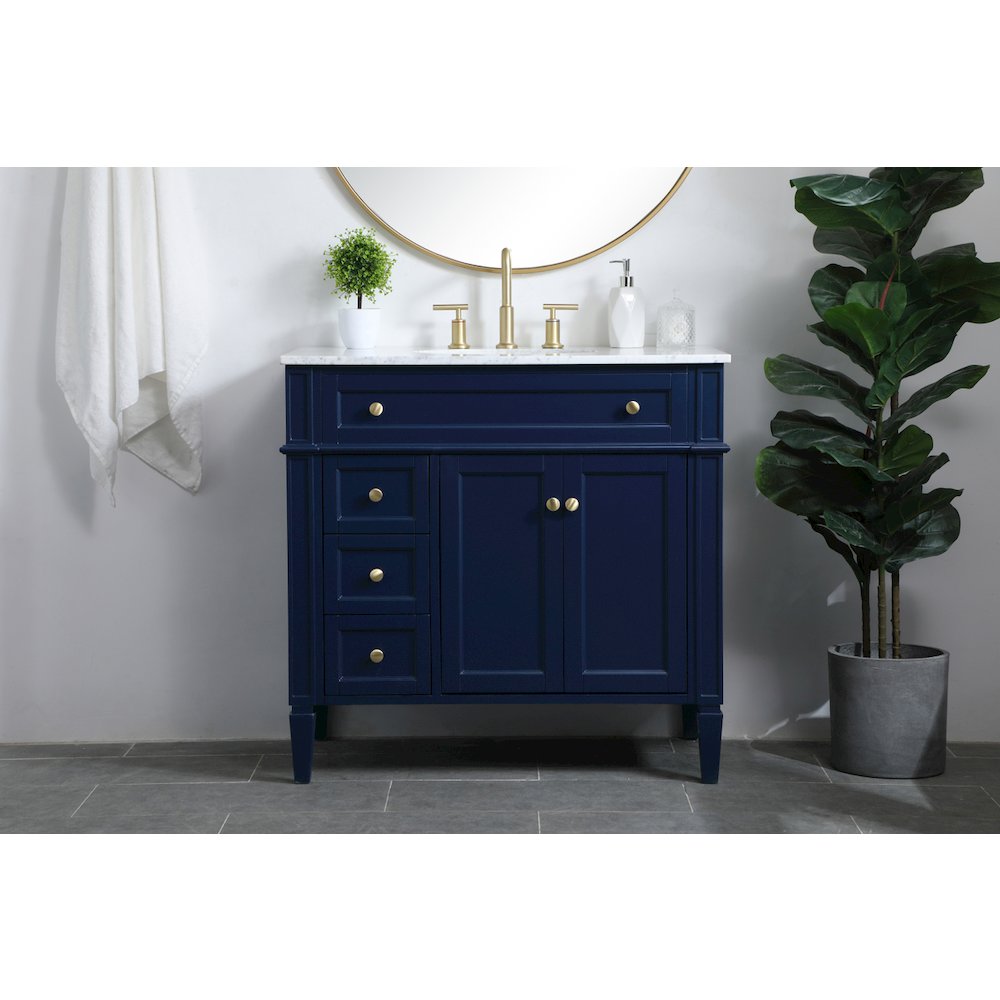 36 inch Single bathroom vanity in blue