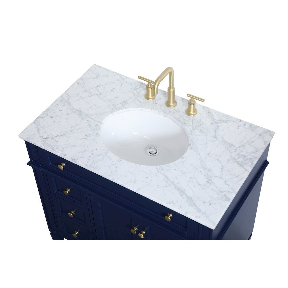 36 inch Single bathroom vanity in blue