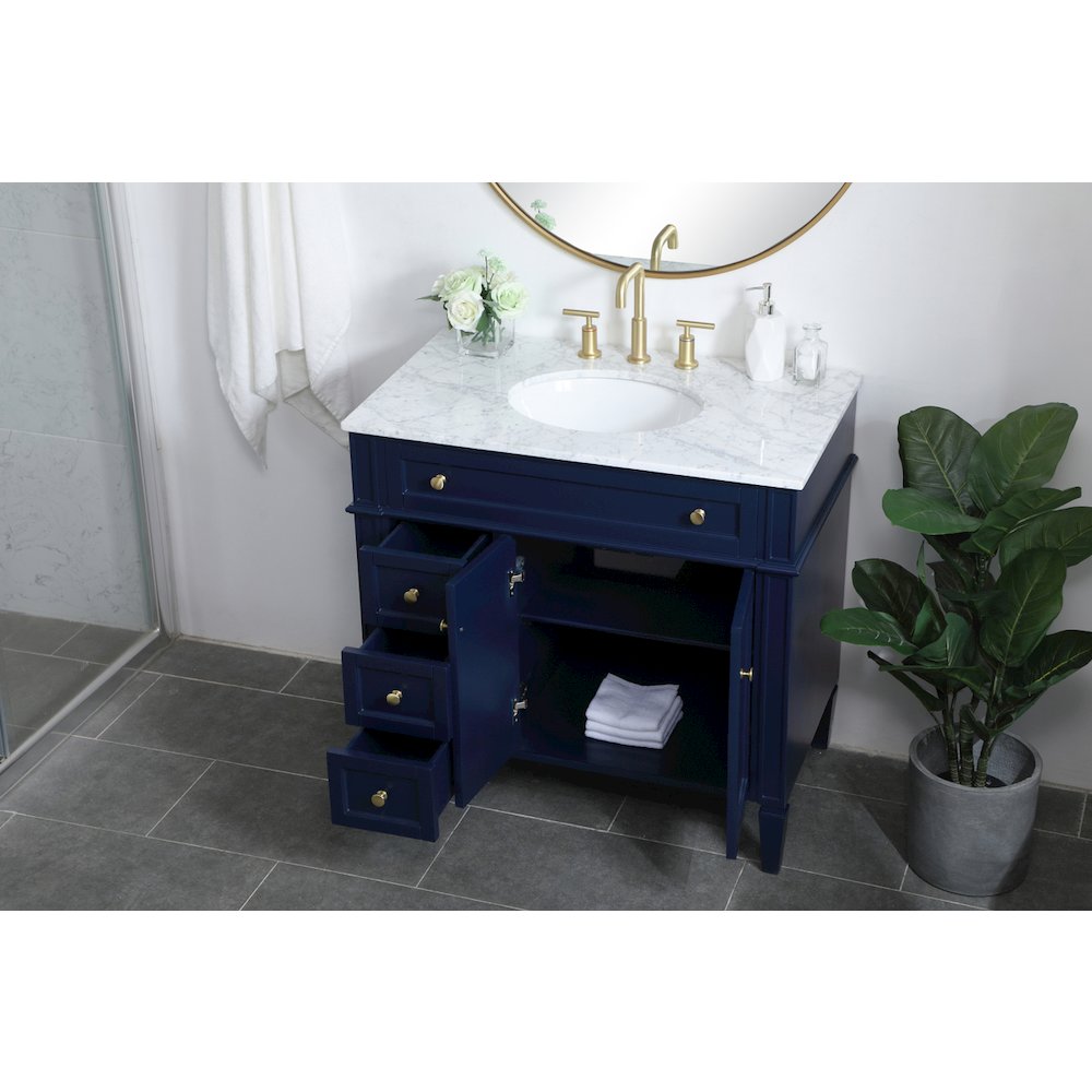 36 inch Single bathroom vanity in blue