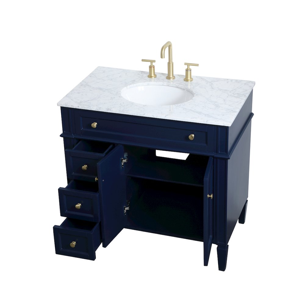 36 inch Single bathroom vanity in blue