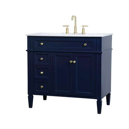 36 inch Single bathroom vanity in blue