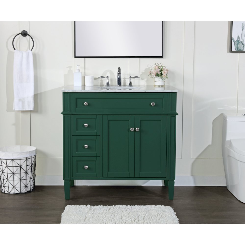 36 inch Single bathroom vanity in green